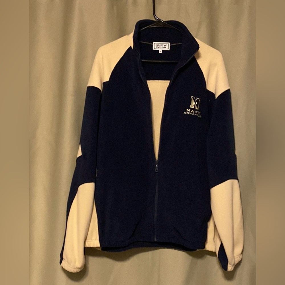 Navy Annapolis logo fleece Jacket  Know Wear Mens size XL